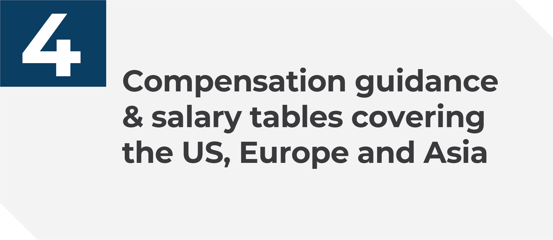 -Compensation guidance and salary tables covering the US, Europe and Asia